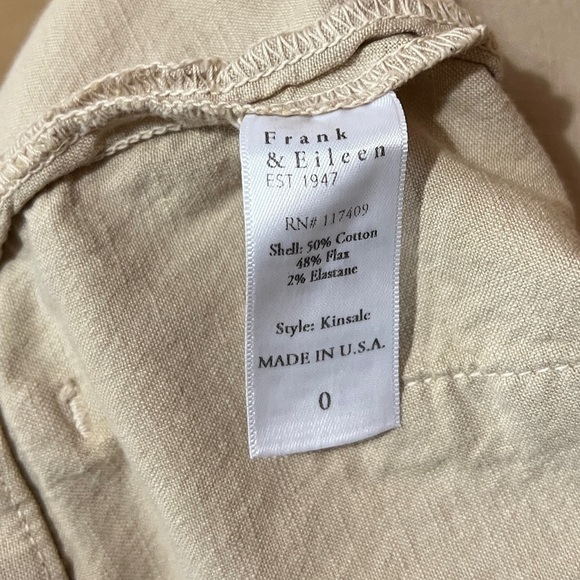 Frank & Eileen | Kinsale Pants Italian Performance Linen Wide Leg Trouser Size 0 - Picture 14 of 15